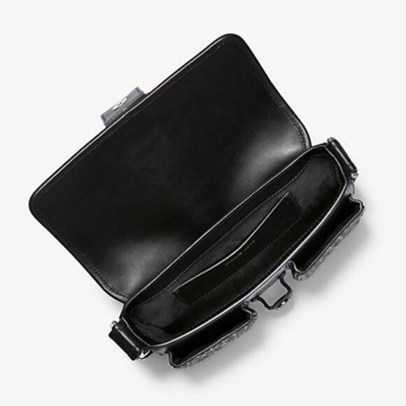 Michael Kors Colby Medium Leather & Calf Hair Leopard Print MK Shoulder Bag NEW - Picture 8 of 13